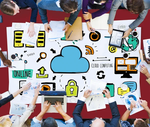 Cloud Computing sítě Online koncept — Stock fotografie