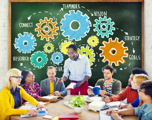 Equipo Trabajo en equipo Objetivos Concepto de Estrategia — Foto de Stock