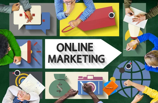 Online Marketing, Branding analyzuje koncept — Stock fotografie