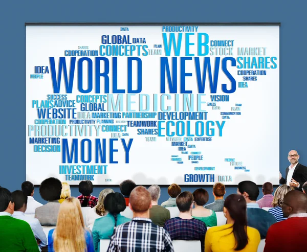 Diverse Menschen und Welt-Nachrichten-Konzept — Stockfoto