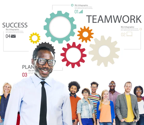 Teamwork Group Gear Partnership Concept — Stock Photo, Image