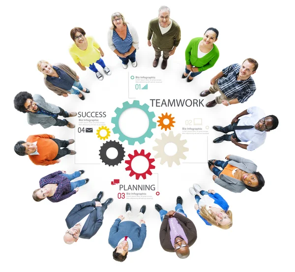 Teamwerk groep Gear partnerschap Concept — Stockfoto