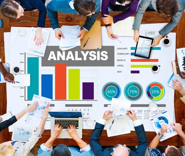 Elemzés Bar graph diagramon koncepció — Stock Fotó