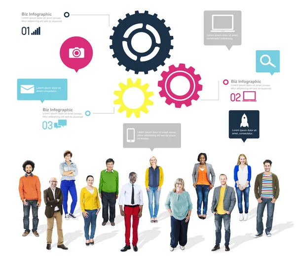 Teamwerk Cog functionaliteit technologie Business — Stockfoto