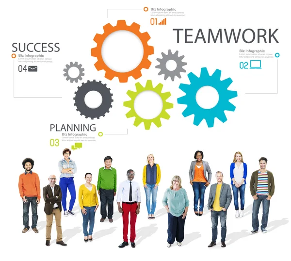 Teamwerk groep Gear partnerschap Concept — Stockfoto