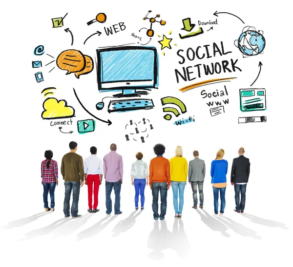 Sociaal netwerk mensen samen Concept — Stockfoto
