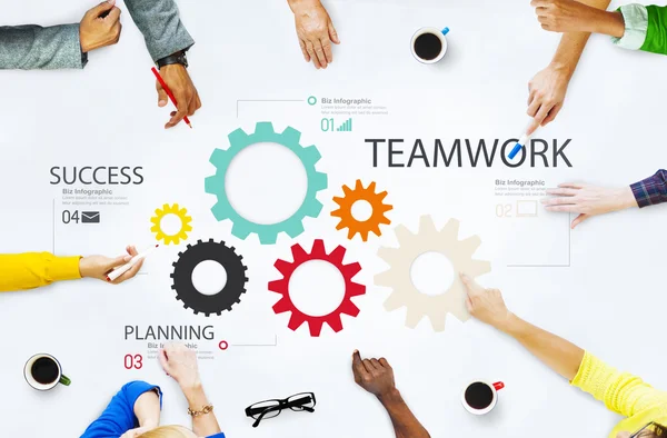 Teamwerk groep Gear partnerschap Concept — Stockfoto