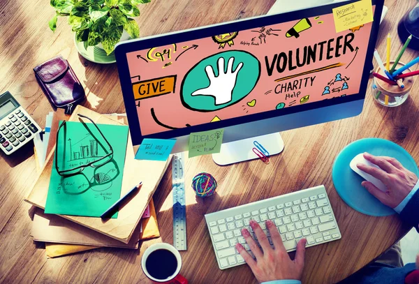 Voluntariado Caridad Ayuda Concepto Asistente — Foto de Stock