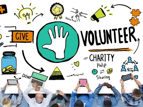 Conceito de Assistência à Caridade Voluntária — Fotografia de Stock