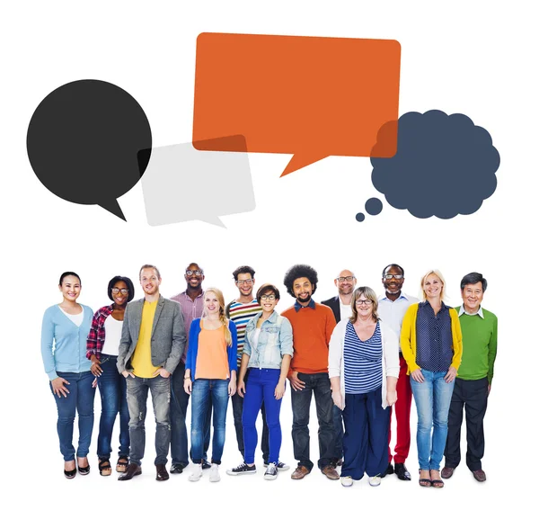 People and Speech Bubbles — Stock Photo, Image