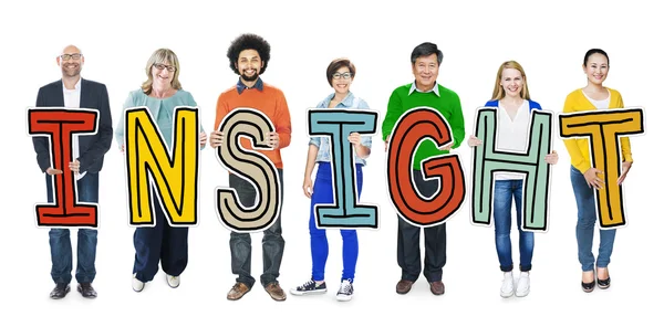 Group of Diverse People Holding Insight — Stock Photo, Image