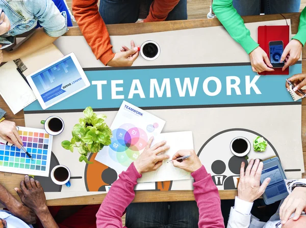 Teamwork Team samarbete begreppsmässigt — Stockfoto