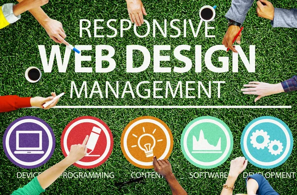 Responsive Web Design Management Konzept — Stockfoto