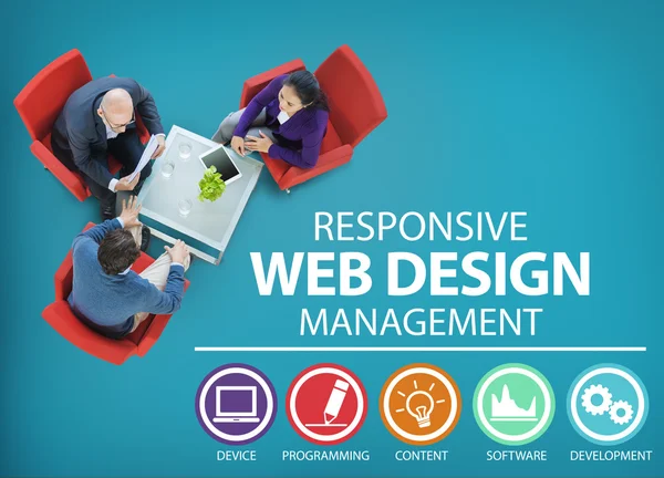 Responsive web design management koncept — Stockfoto