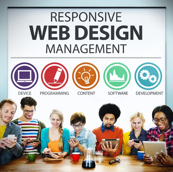 Responsive Web Design Management Konzept — Stockfoto