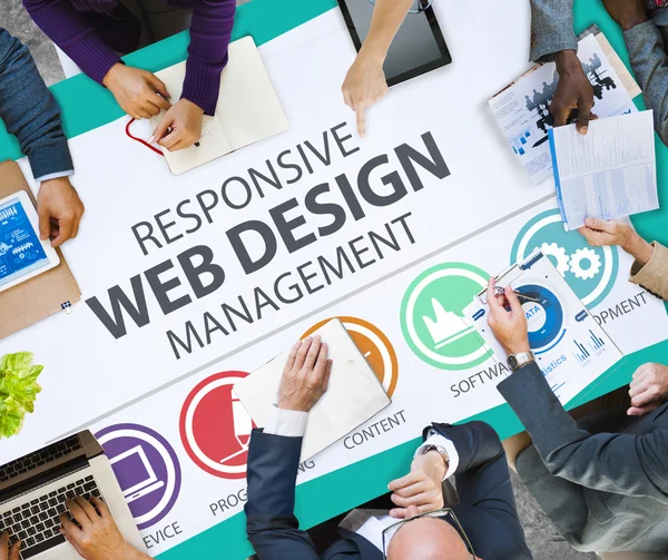 Concepto de gestión de diseño web responsivo — Foto de Stock