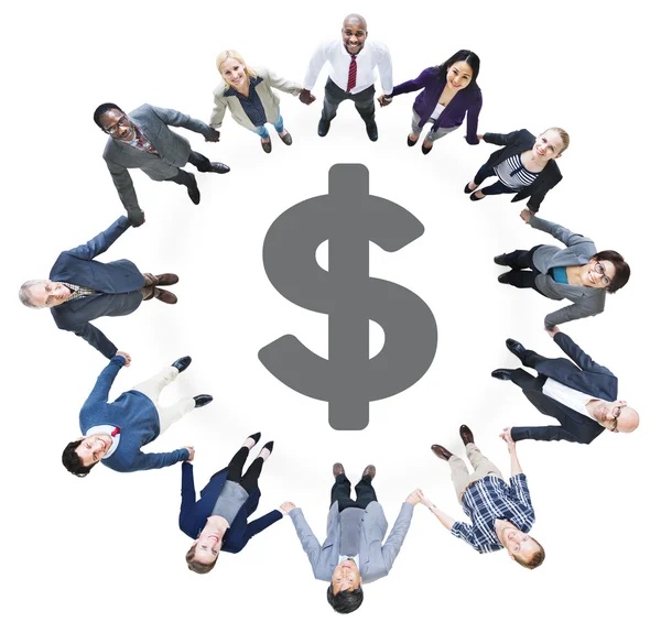 Business People and Dollar Sign — Stock Photo, Image