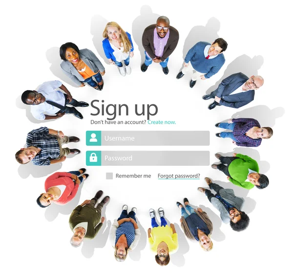 Meld u aan Register Concept — Stockfoto