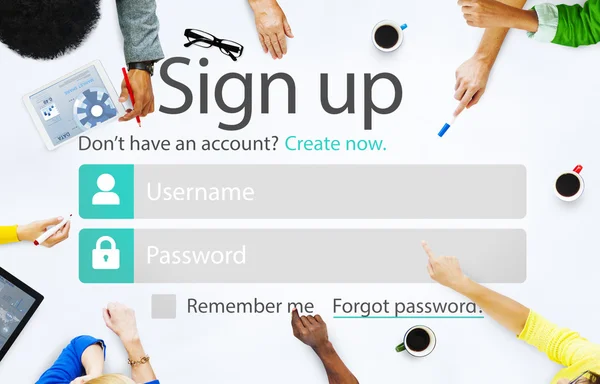Přihlásit se registrace koncept — Stock fotografie