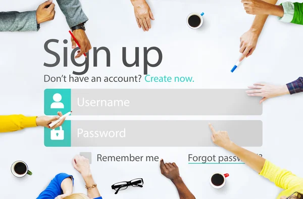 Přihlásit se registrace koncept — Stock fotografie