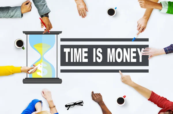 Tiempo dinero HourGlass Concepto —  Fotos de Stock