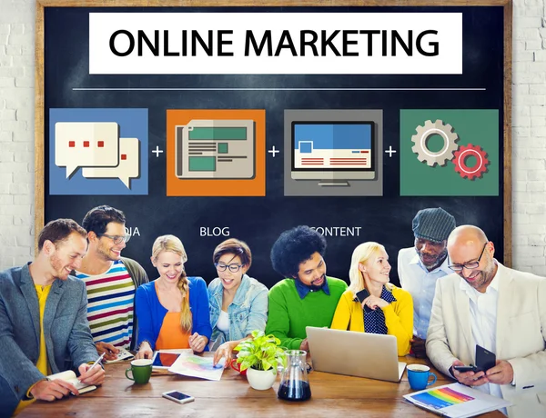Концепція онлайн маркетингу бізнес контенту — стокове фото