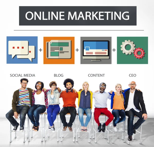 Концепція онлайн маркетингу бізнес контенту — стокове фото