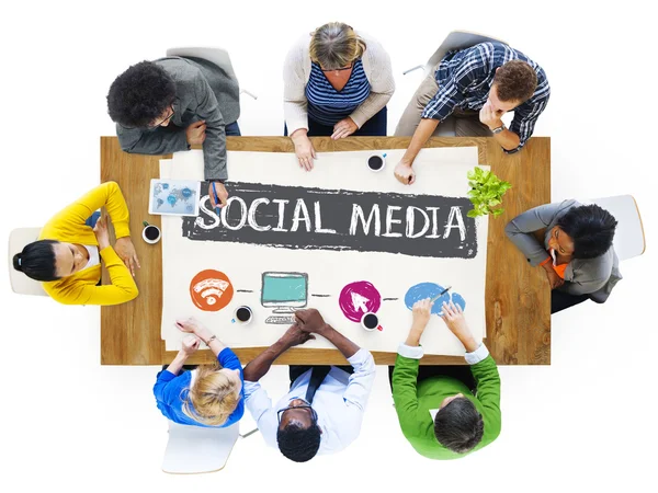 Conceito de Conexão de Mídia Social — Fotografia de Stock