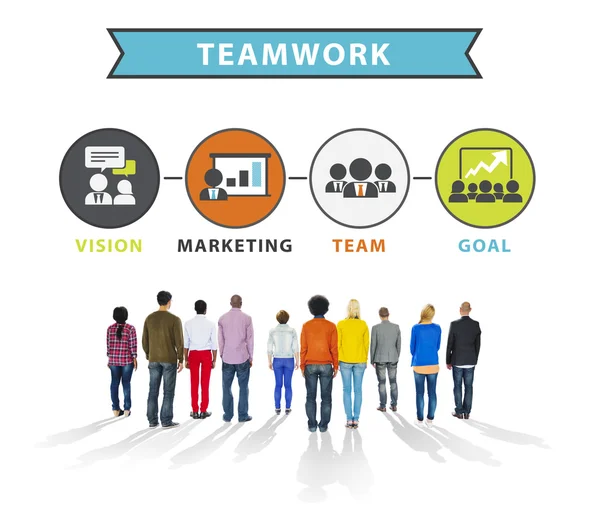 Conexión corporativa Concepto de trabajo en equipo —  Fotos de Stock