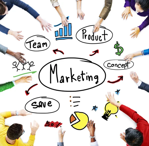 Marketing strategie Team businessconcept — Stockfoto