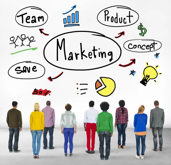 Marketing Estrategia Equipo Concepto de Negocio — Foto de Stock