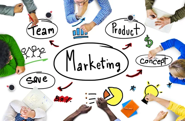 Marketing strategi Team affärsidé — Stockfoto