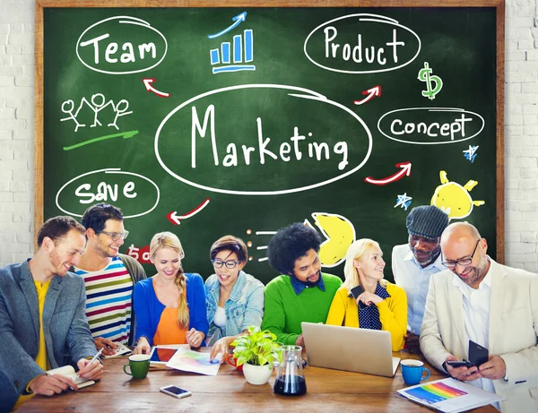 Marketing strategi Team affärsidé — Stockfoto