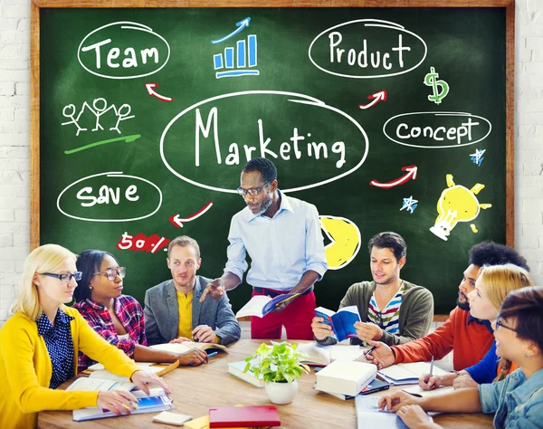 Estratégia de Marketing Conceito de Negócios de Equipe — Fotografia de Stock