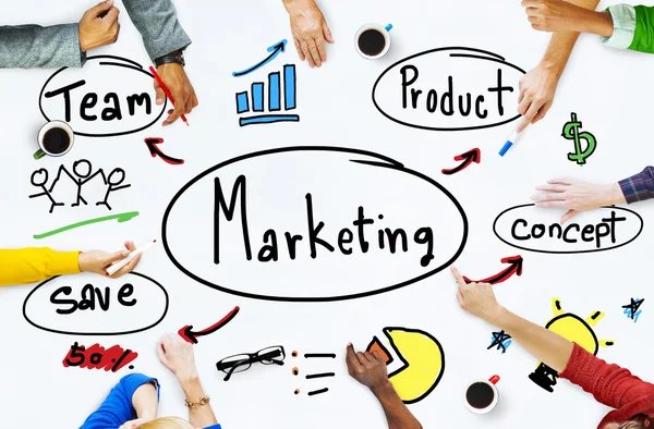 Marketing strategie Team businessconcept — Stockfoto