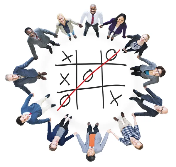 Tic tac toe spel konkurrens koncept — Stockfoto