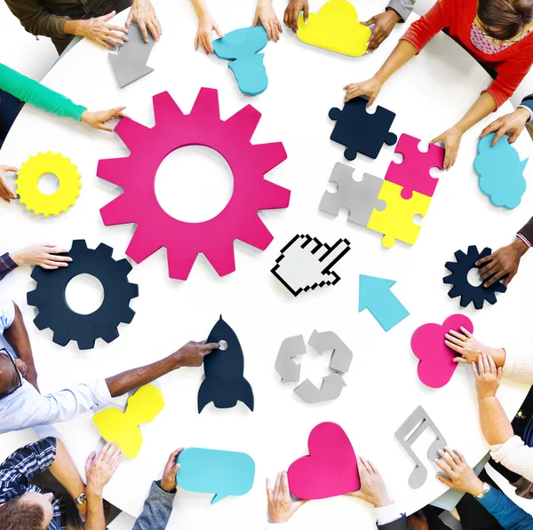Diversity Teamwork Planning Strategy Concept — Stockfoto