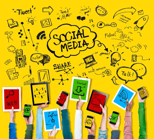 Concetto di comunicazione globale sui social media — Foto Stock