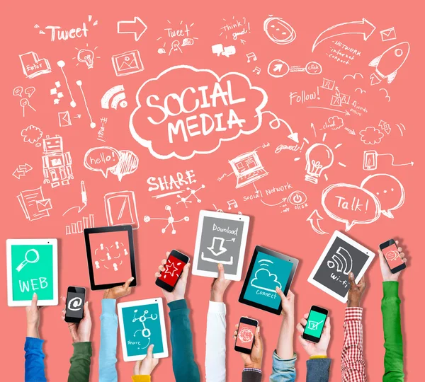 Conceito de Comunicação Global de Mídia Social — Fotografia de Stock