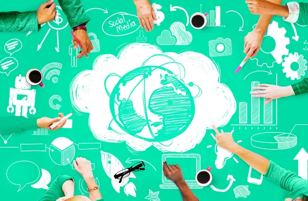 Global Communication Social Network Concept