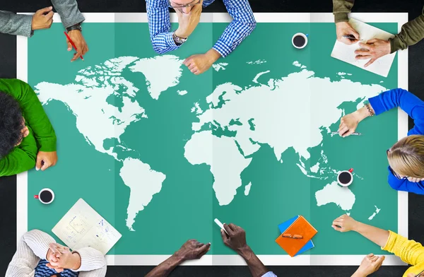 World Global Business Cartography Concept — Stock Photo, Image
