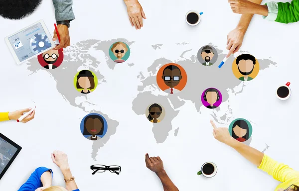 Comunidade Global World People Conexão de Redes Sociais — Fotografia de Stock