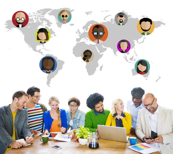 Comunità Globale Mondo Persone Social Networking Connessione — Foto Stock