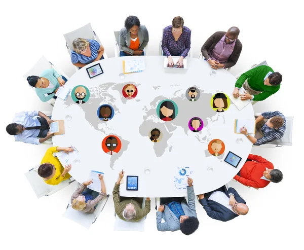 Comunità Globale Mondo Persone Social Networking Connessione — Foto Stock