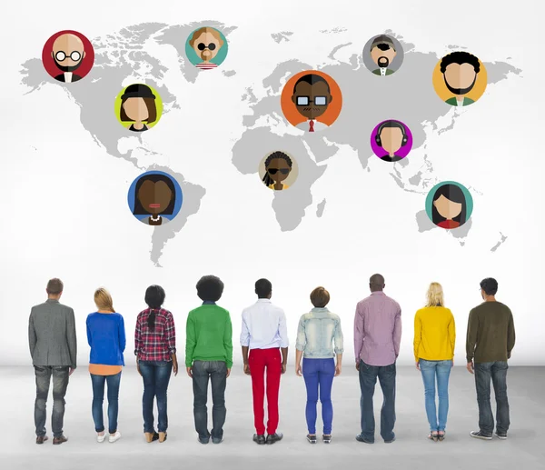 Comunità Globale Mondo Persone Social Networking Connessione — Foto Stock