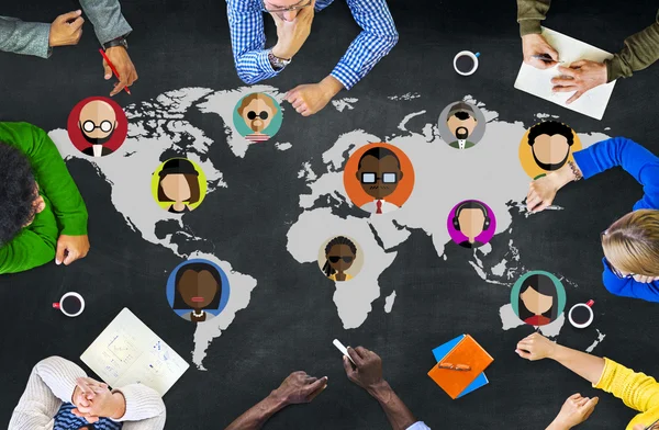 Comunità Globale Mondo Persone Social Networking Connessione — Foto Stock