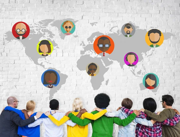 Comunità Globale Mondo Persone Social Networking Connessione — Foto Stock