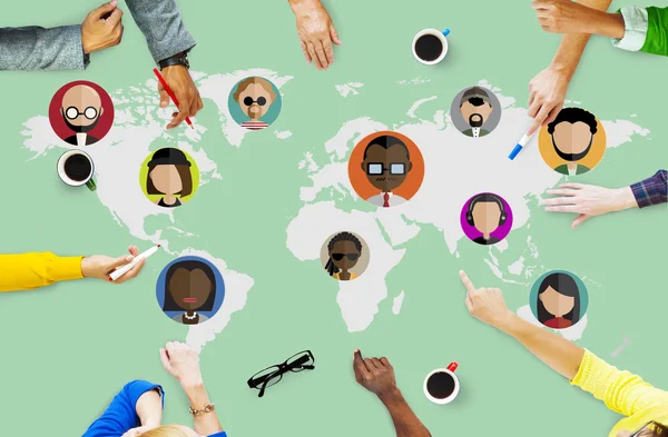 Global Community World People Conexión a redes sociales —  Fotos de Stock