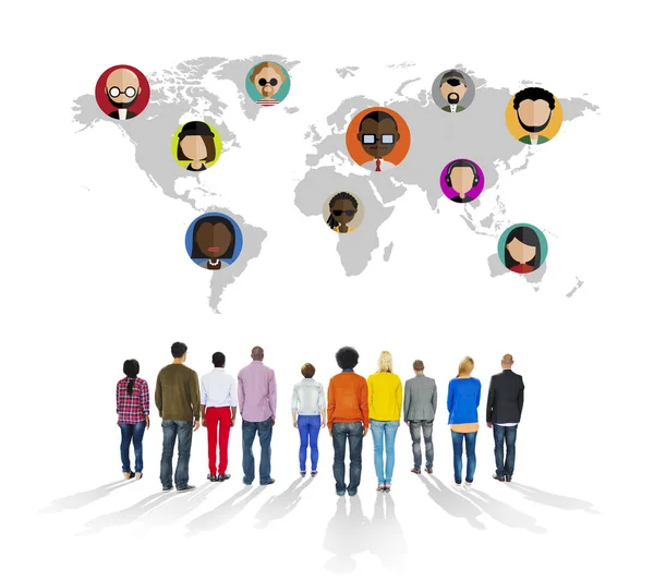 Wereldwijde gemeenschap wereld mensen sociale netwerkverbinding — Stockfoto