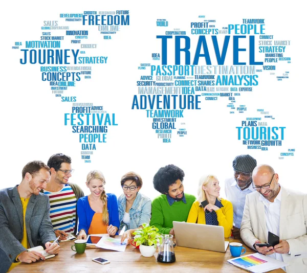Global Travel Destino Aventura Conceito — Fotografia de Stock